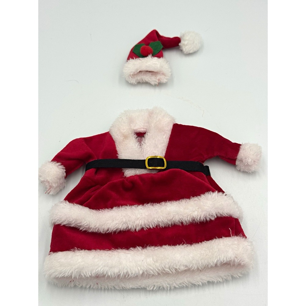 Red/White/Black Santa Claus Suit & Hat Outfit Set for Wine Bottle